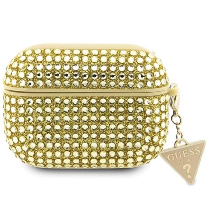 Guess - Guess AirPods Pro 2 Skal Rhinestone Triangle Charm - Guld