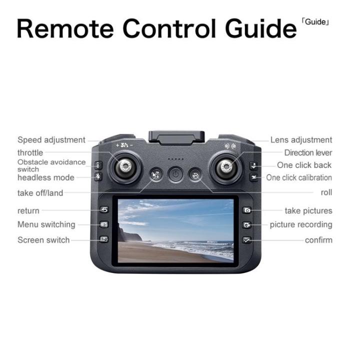 OEM - 720P WiFi FPV Borstlös Hinderundvikande Drönare med Display GT8