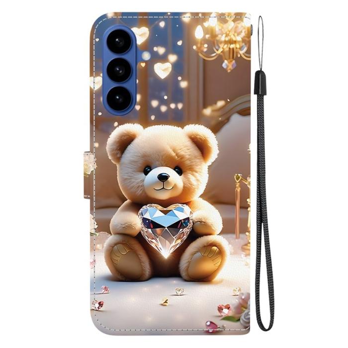 OEM - Samsung Galaxy S26 / S26 Pro Fodral Äkta Läder Ställ - Diamond Bear