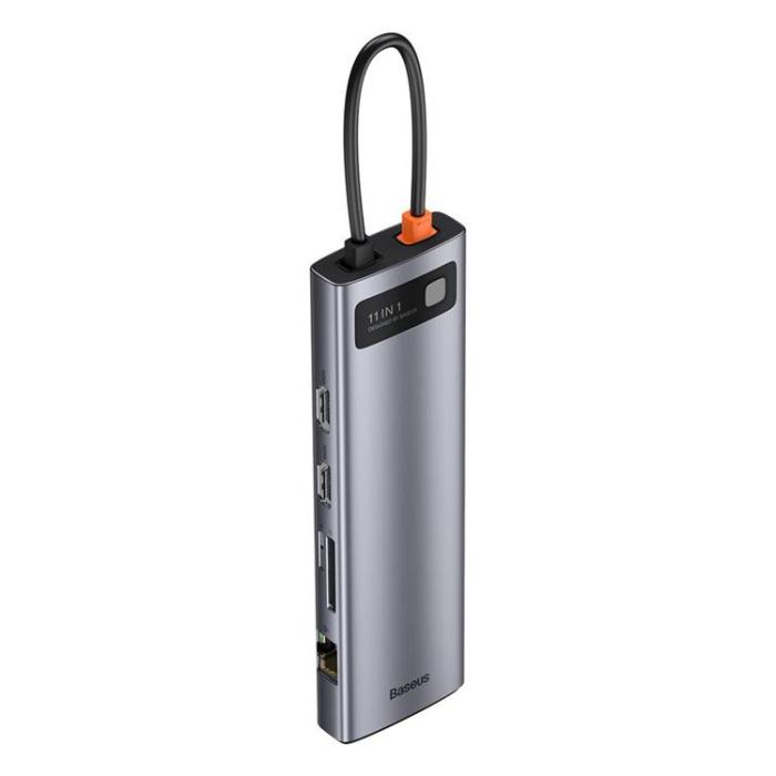 BASEUS - Baseus Metal 11in1 Multifunctional HUB USB-C 100W - Grå