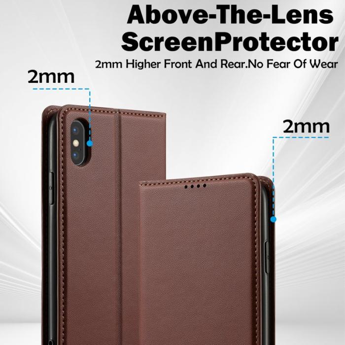 LC.imeeke - LC.IMEEKE L1 Series iPhone XS Max Plånboksfodral Konstläder - Brun