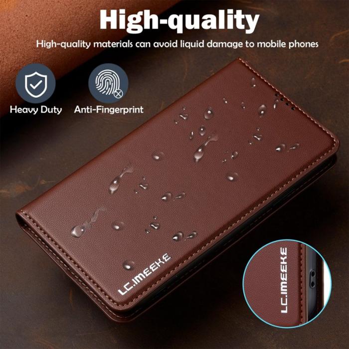 LC.imeeke - LC.IMEEKE L1 Series iPhone XS Max Plånboksfodral Konstläder - Brun