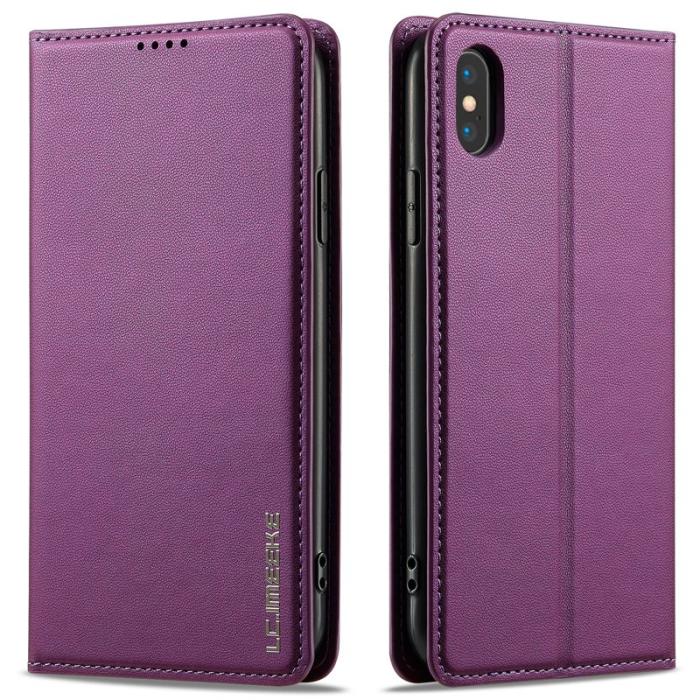 LC.imeeke - LC.IMEEKE L1 Series iPhone XS Max Plånboksfodral Konstläder - Lila