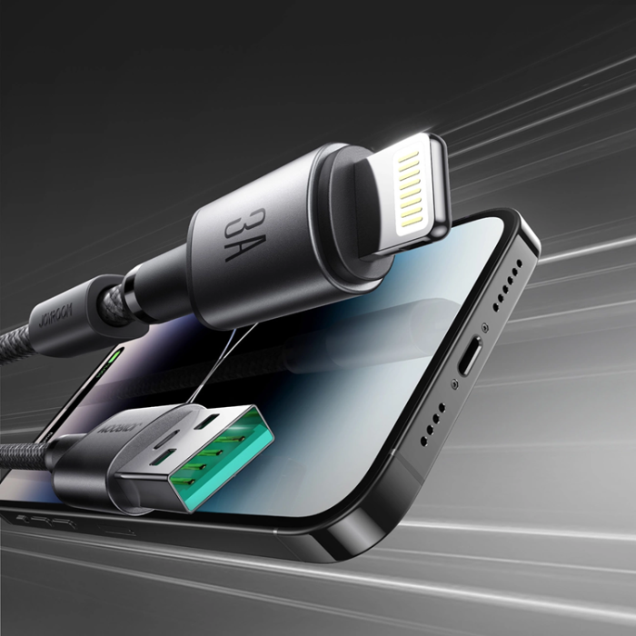 Joyroom - Joyroom S-A50 3A USB-A - Lightning Kabel 1.2m - Grå