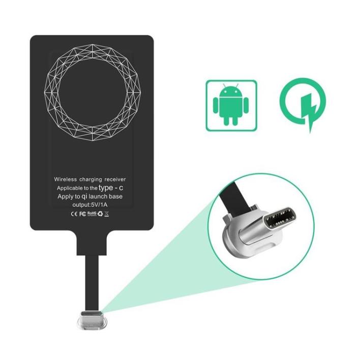 Choetech - Choetech Trådlös Adapter Qi - USB-C - Svart