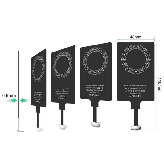 Choetech - Choetech Trådlös Adapter Qi - USB-C - Svart