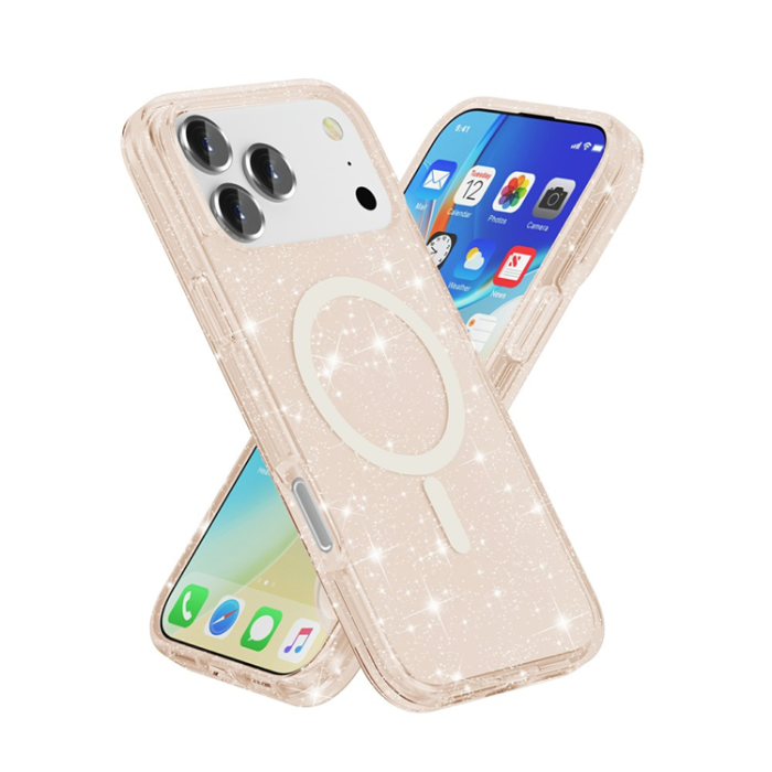 A-One Brand - iPhone 17 Pro Mobilskal MagSafe Puderglitter - Guld