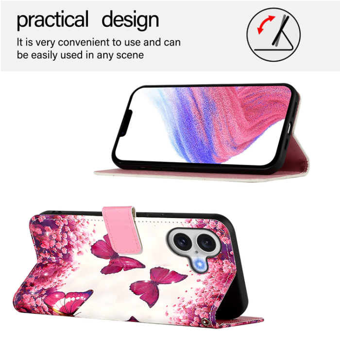 A-One Brand - iPhone 17 Plånboksfodral Printing Pattern Med Strap