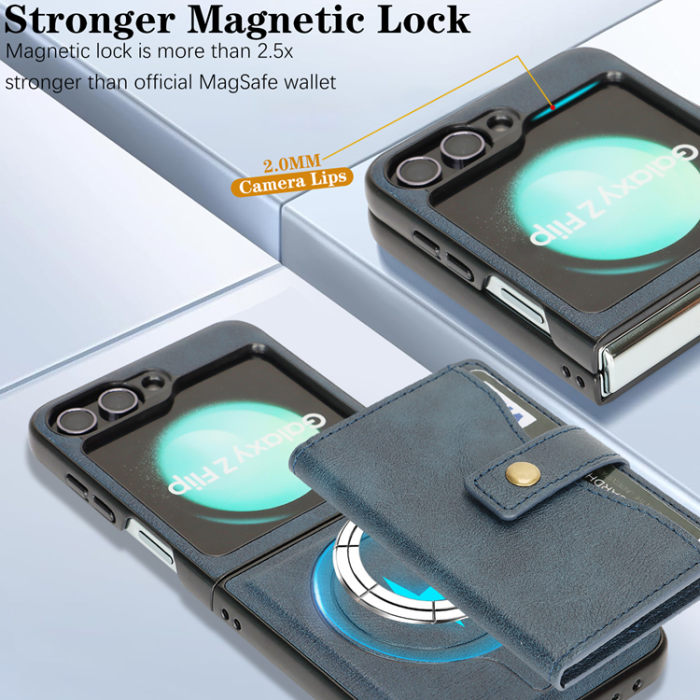A-One Brand - Galaxy Z Flip 6 Mobilskal MagSafe Detachable Korthållare Kickstand
