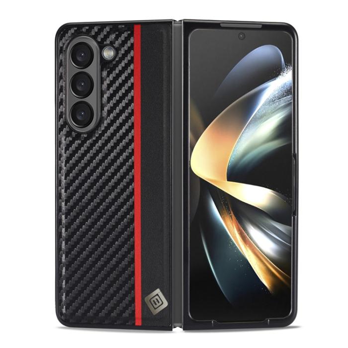 LC.imeeke - LC.IMEEKE Galaxy Z Fold 5 Mobilskal Carbon Fiber - Svart