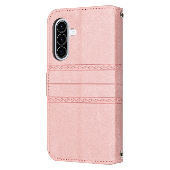 A-One Brand - Galaxy A17 / A26 Plånboksfodral Imprinted Läder - Rosa