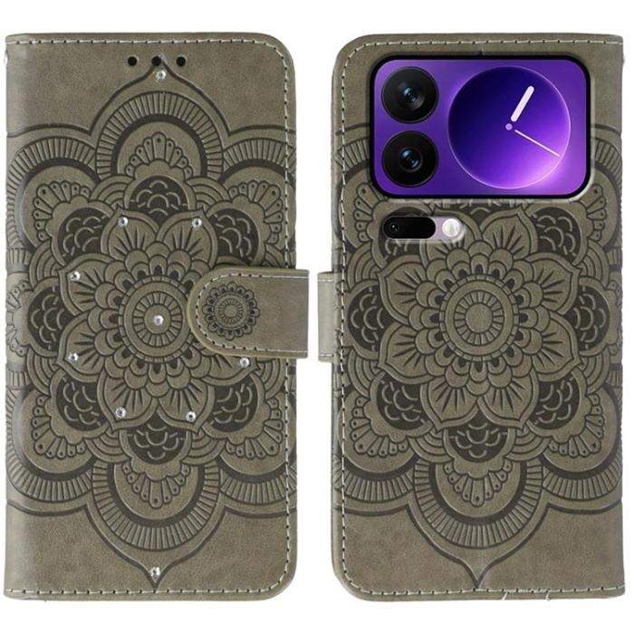 A-One Brand - Xiaomi 17 Pro Max Plånboksfodral Rhinestone Mandala Imprint