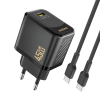 Dudao - Dudao Väggladdare USB-C 45W med USB-C Kabel - Svart
