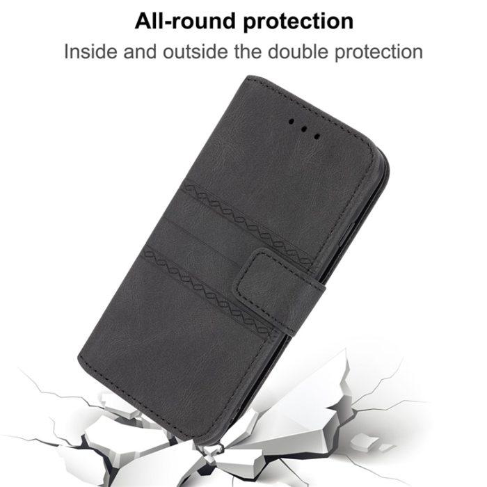 A-One Brand - Galaxy A17 / A26 Plånboksfodral Imprinted Läder - Svart