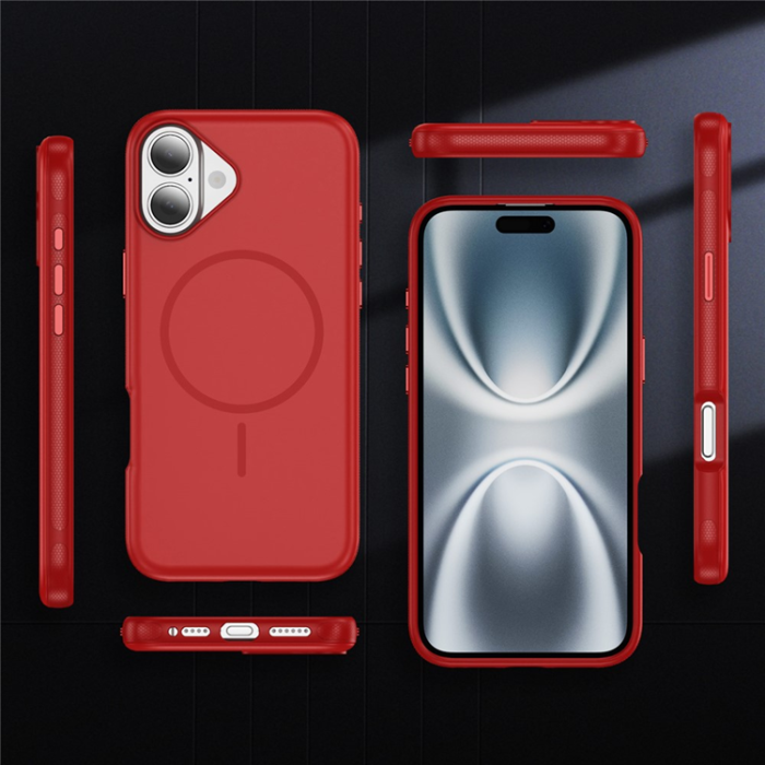 A-One Brand - iPhone 17 Mobilskal MagSafe PC + TPU Shockproof - Röd