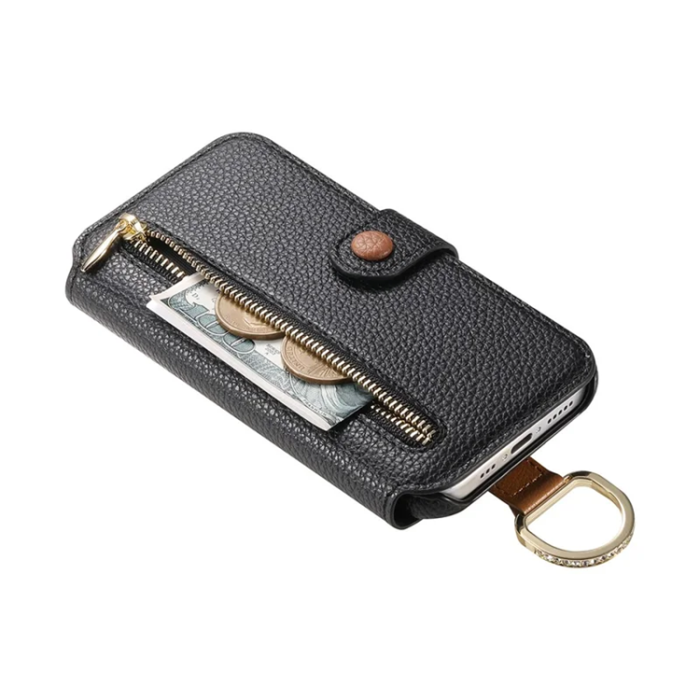 A-One Brand - iPhone 17 Pro Plånboksfodral RFID Blocking Zipper - Svart
