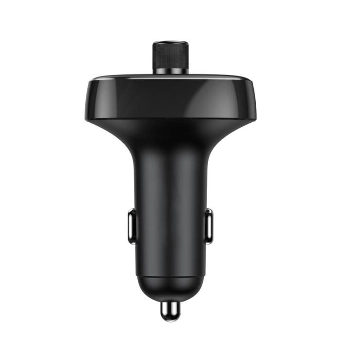 BASEUS - T Typed FM-sändare, Bluetooth-handsfree & Billaddare - Svart