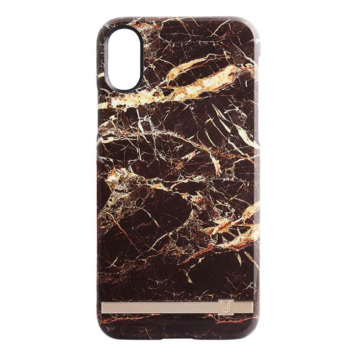 UTGATT5 - Uunique Print Design iPhone X Brown/Gold Marble