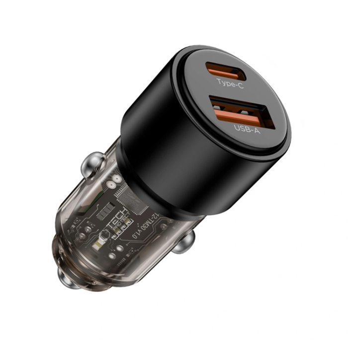 Tech-Protect - Tech Protect Billaddare USB-A Till USB-C 95W - Svart