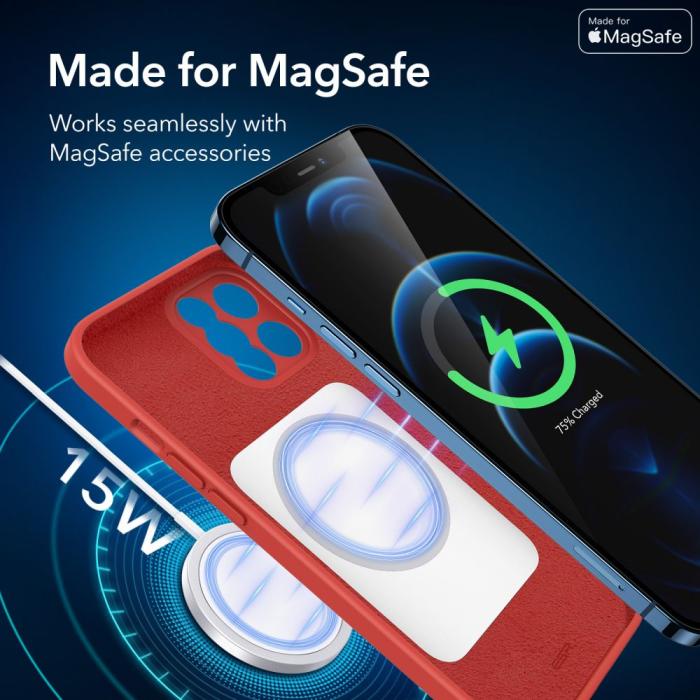 ESR - ESR Cloud Soft Magsafe iPhone 12 / 12 Pro - Röd