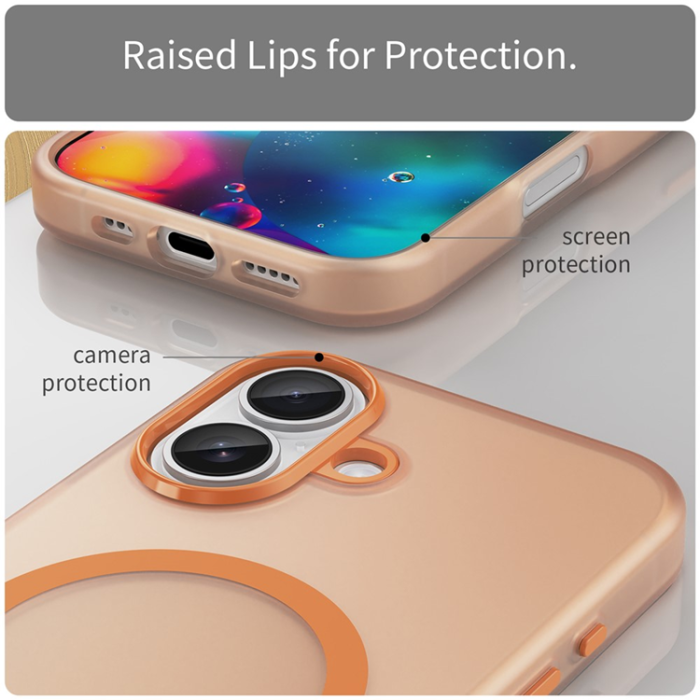 A-One Brand - iPhone 17 Mobilskal MagSafe Slim Matte Translucent - Orange