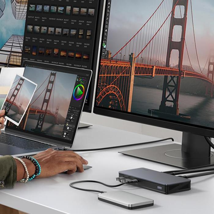 Ugreen - UGreen USB-C HUB Multifunctional - Grå
