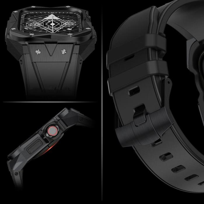 Kingxbar - Kingxbar Apple Watch SE/6/5/4 (44mm) Armband CYF140 2in1 Rugged - Silver
