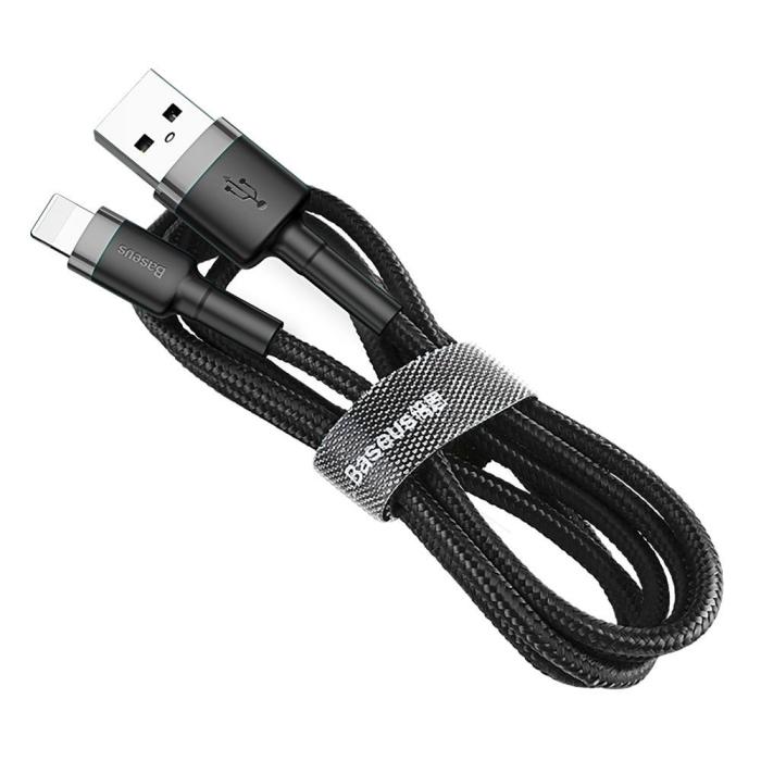 BASEUS - Baseus Cafule USB-A till Lightning kabel 3m Grå / Svart