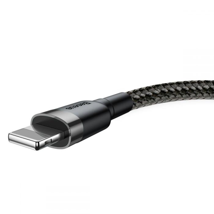 BASEUS - Baseus Cafule USB-A till Lightning kabel 0.5m Grå / Svart