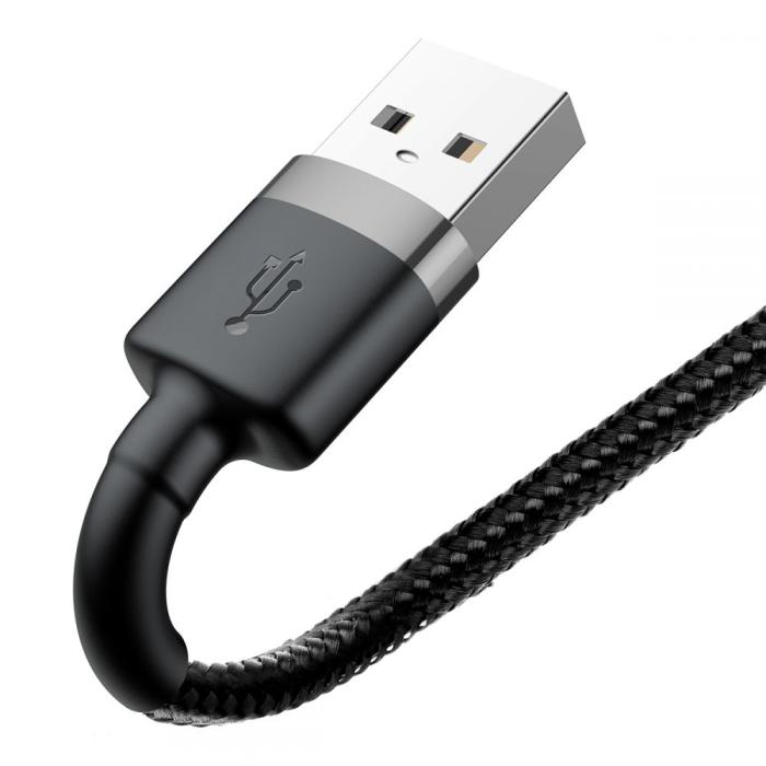 BASEUS - Baseus Cafule USB-A till Lightning kabel 0.5m Grå / Svart