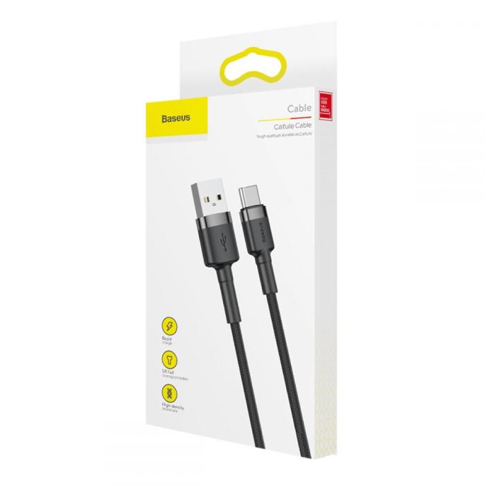 UTGATT1 - BASEUS Cafule USB-C Cable 100 cm Grå / Svart