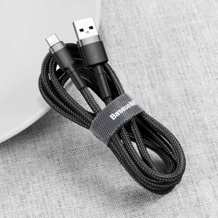 BASEUS - BASEUS Cafule USB-C Cable 300 cm Grå / Svart