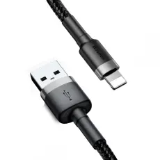 BASEUS - Baseus Cafule USB-A till Lightning kabel 0.5m Gr&aring; / Svart