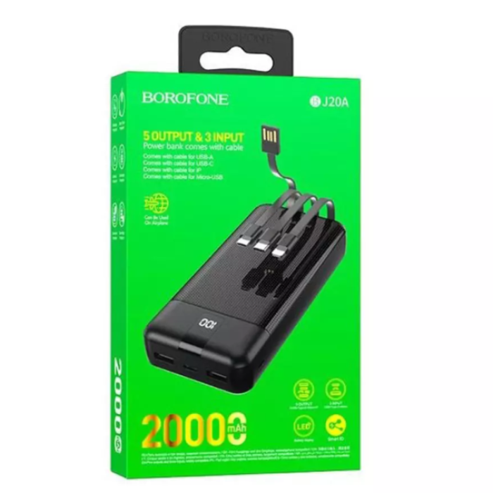 Borofone - Borofone BJ20A Powerbank 20000mAh - Svart