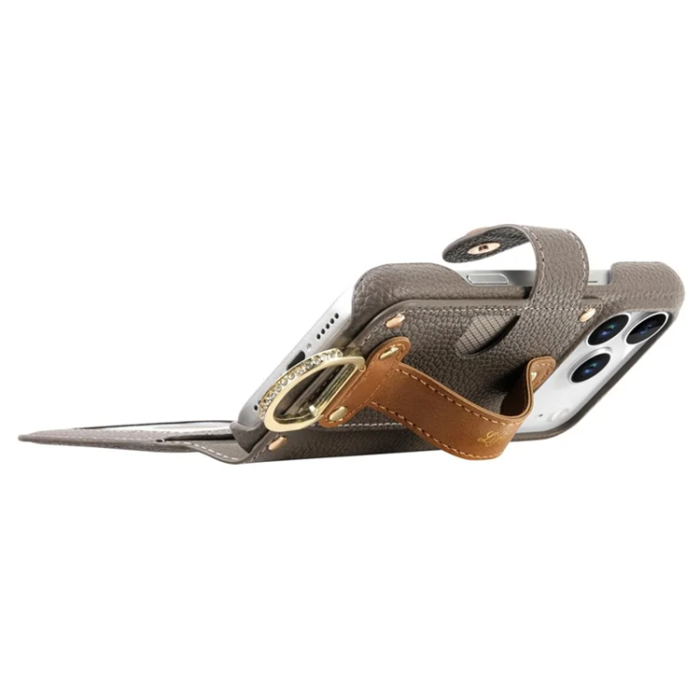 A-One Brand - iPhone 17 Pro Max Konstläder Plånboksfodral RFID-Skydd Zipper - Grå