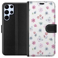 iSecrets - Plånboksfodral till Samsung Galaxy S22 Ultra 5G med Blommor och fjärillar