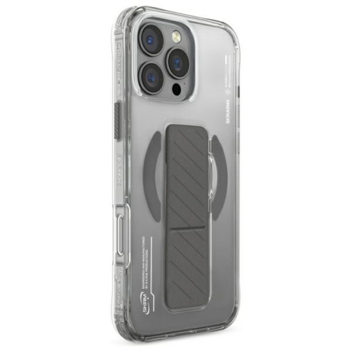 Skinarma - Skinarma iPhone 16 Pro Mobilskal MagSafe Grip Stativ - Titanium