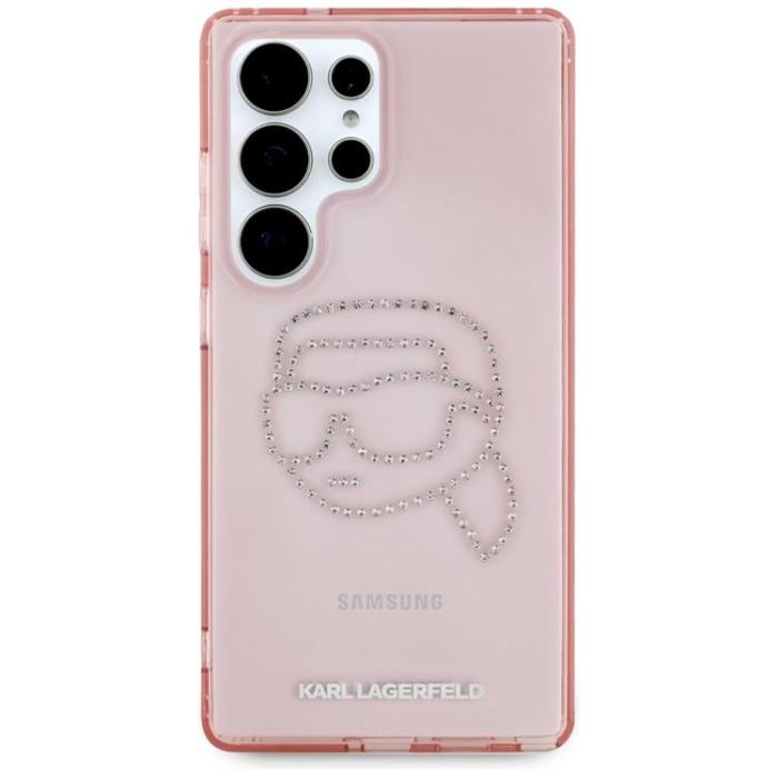 KARL LAGERFELD - Karl Lagerfeld Galaxy S25 Ultra Mobilskal Rhinestones Karl Head - Rosa