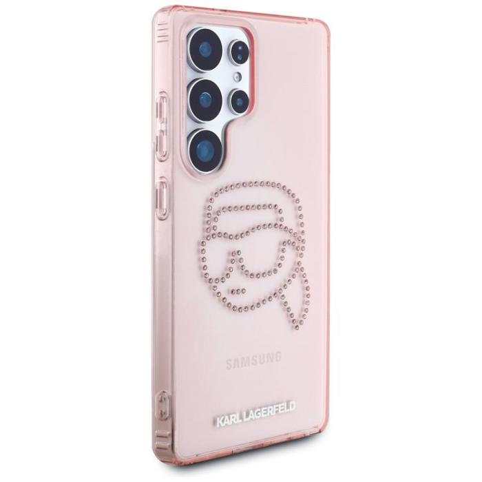 KARL LAGERFELD - Karl Lagerfeld Galaxy S25 Ultra Mobilskal Rhinestones Karl Head - Rosa