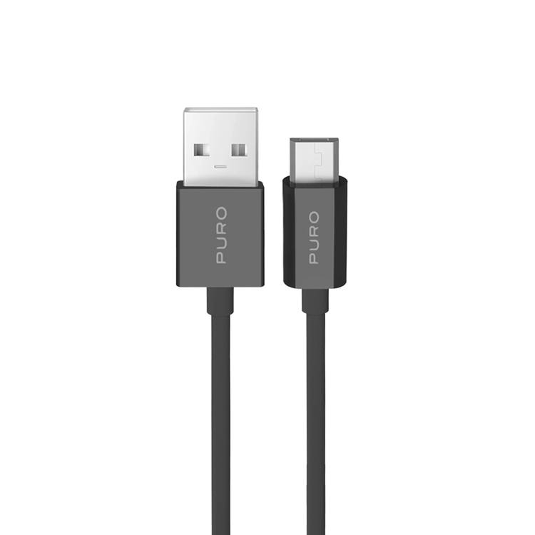 Puro USB-A till Micro-USB Kabel TPE 2m - Svart | 3541 | AlltMobil