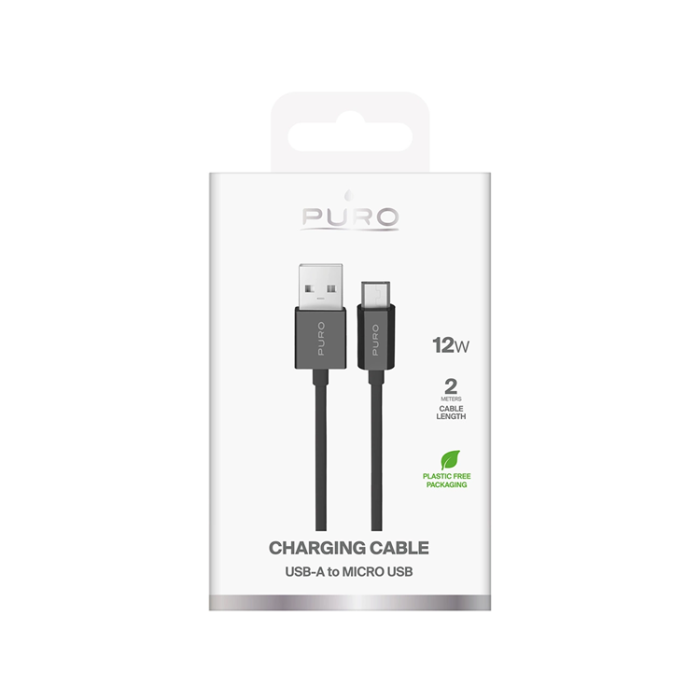 Puro - Puro USB-A till Micro-USB Kabel TPE 2m - Svart