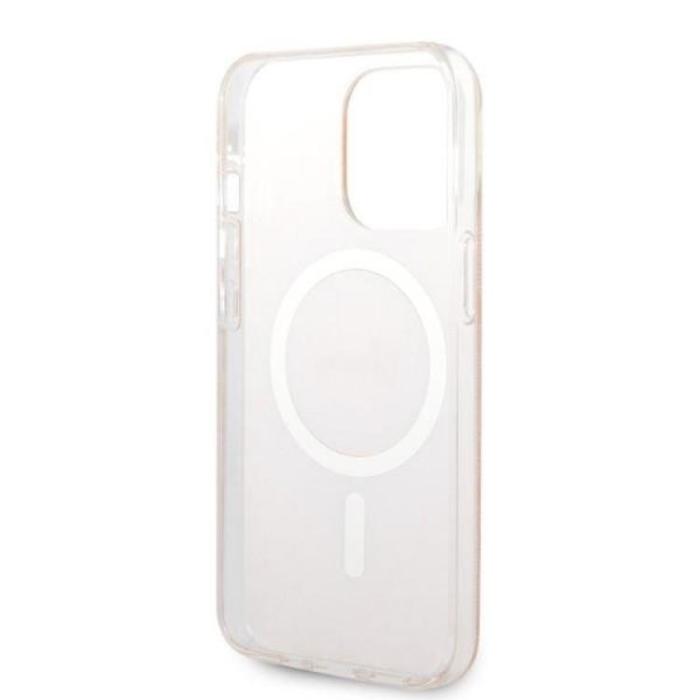 Guess - Guess iPhone 13 Pro Magsafe Skal Print + Trådlös Laddare - Rosa