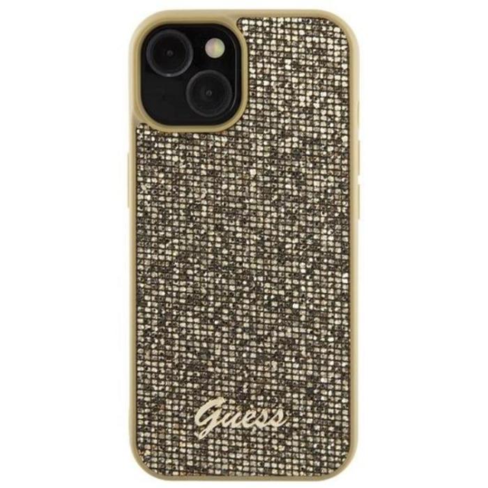 Guess - Guess iPhone 15 Mobilskal Disco Metal Script - Guld