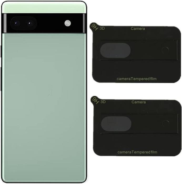 OEM - [2-PACK] Google Pixel 6a Härdat glas Kameralinsskydd - Svart