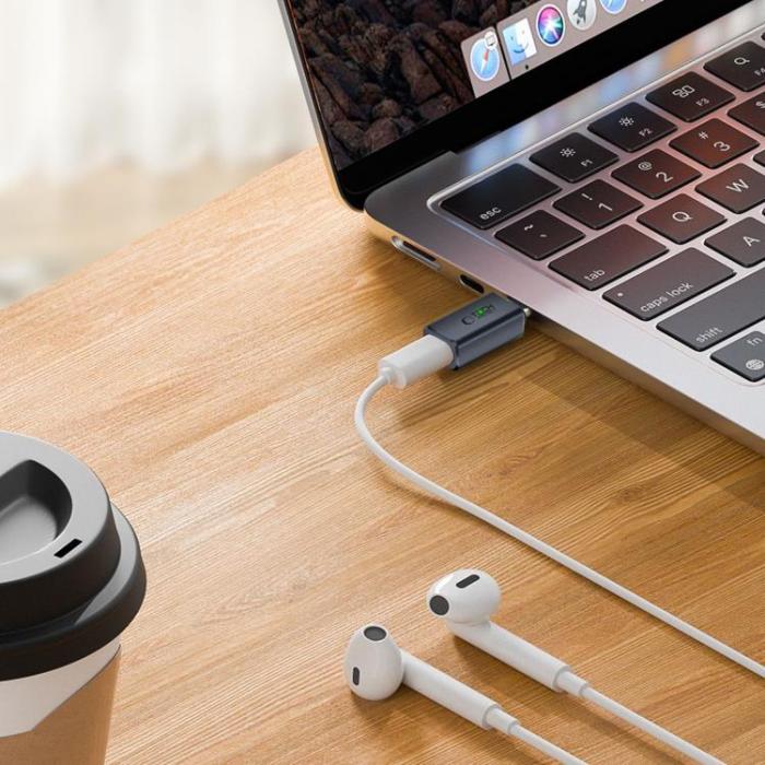 Tech-Protect - Tech-Protect Audio Adapter Ultraboost Type-C Till Lightning - Grå