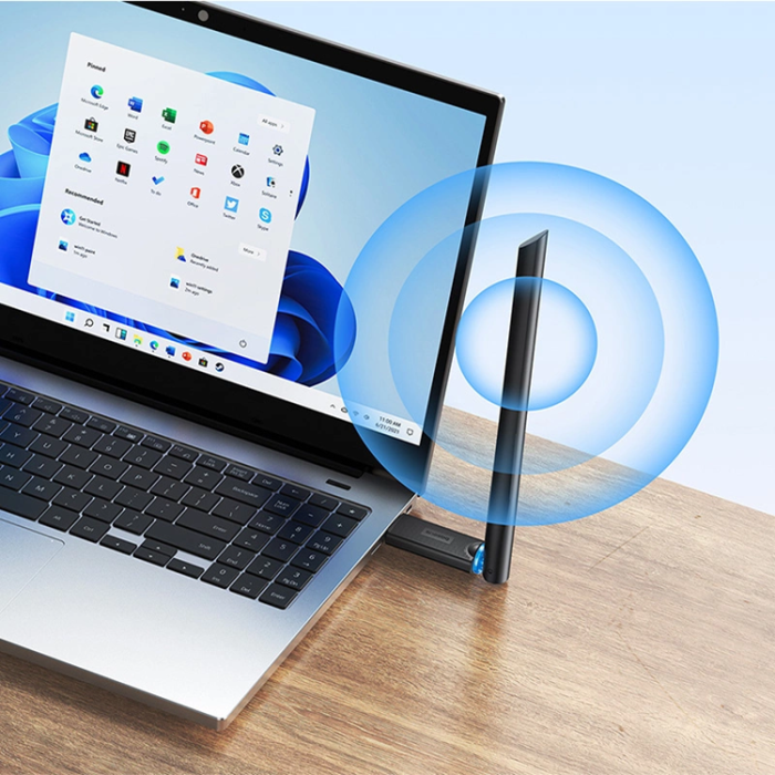 BASEUS - Baseus USB network card 300Mb/s - Svart