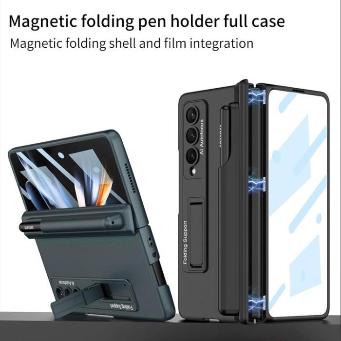 GKK - GKK Galaxy Z Fold 4 Skal Bracket Kickstand - Grön