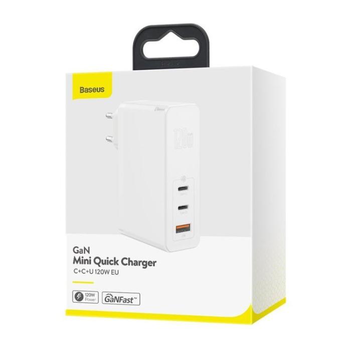 UTGATT5 - Baseus GaN Väggladdare USB Type-C 120W Kabel 100 W 1 m - vit