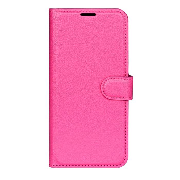 OEM - Litchi Samsung Galaxy S26 Plånboksfodral Konstläder Stötskydd - Rosaröd