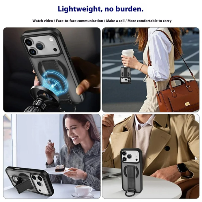 A-One Brand - iPhone 17 Pro Mobilskal Magsafe Metal D-Ring Kickstand